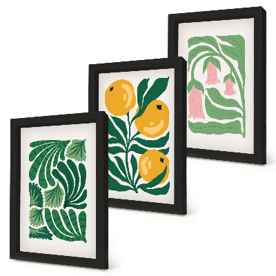 Photo frame wall Minimalist plant patterns with fruits and leaves