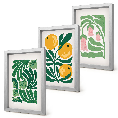 Photo frame wall Minimalist plant patterns with fruits and leaves