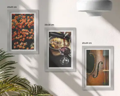 Photo frame wall gallery vintage romantic flowers with wine and violin design