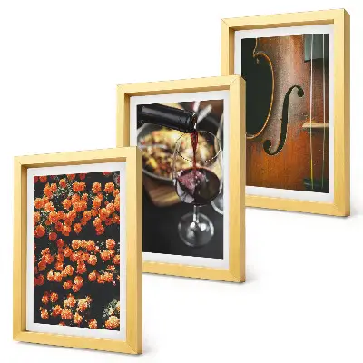 Photo frame wall gallery vintage romantic flowers with wine and violin design