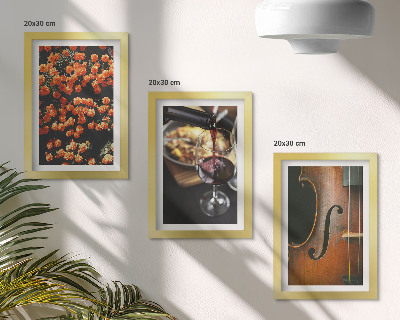 Photo frame wall Vintage romantic flowers wine and violin