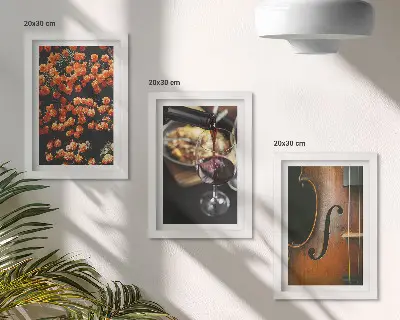 Photo frame wall gallery vintage romantic flowers with wine and violin design