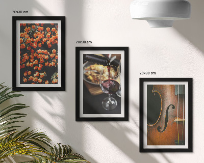 Photo frame wall Vintage romantic flowers wine and violin