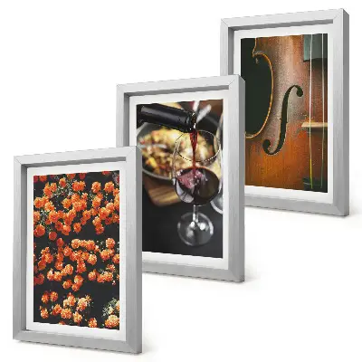 Photo frame wall gallery vintage romantic flowers with wine and violin design