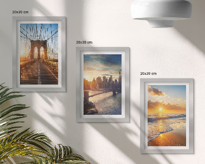 Photo frame wall Bridges and sunsets in the urban landscape