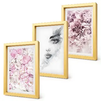 Delicate peonies black and white portrait of a woman framed triptych