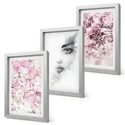Delicate peonies black and white portrait of a woman framed triptych
