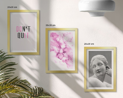 Framed triptych Watercolor abstraction inspiring slogan ancient sculpture