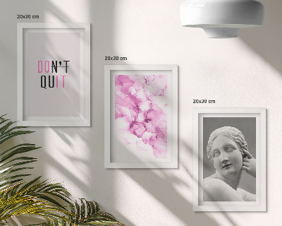 Framed triptych Watercolor abstraction inspiring slogan ancient sculpture