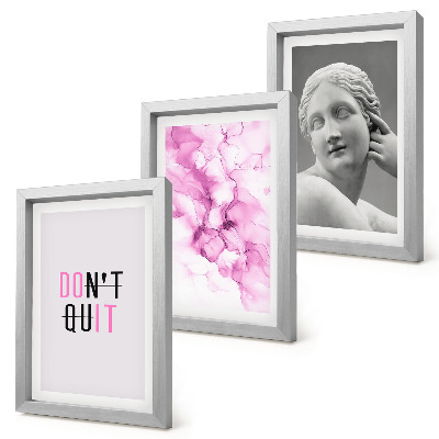 Framed triptych Watercolor abstraction inspiring slogan ancient sculpture