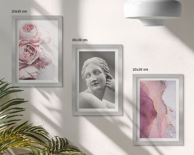 3-piece wall art set Romantic peonies sculpture of a woman abstract