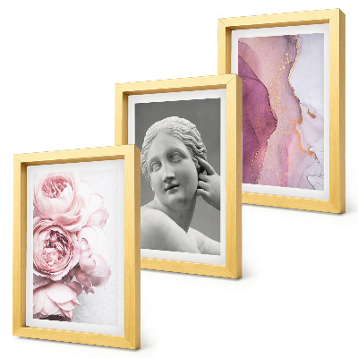 3-piece wall art set Romantic peonies sculpture of a woman abstract