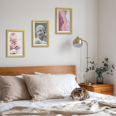 3-piece wall art set Romantic peonies sculpture of a woman abstract