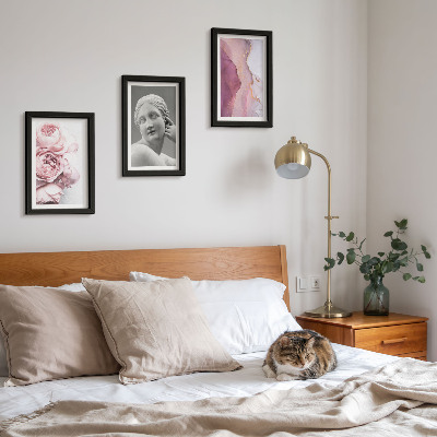 3-piece wall art set Romantic peonies sculpture of a woman abstract