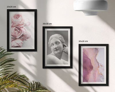 3-piece wall art set Romantic peonies sculpture of a woman abstract
