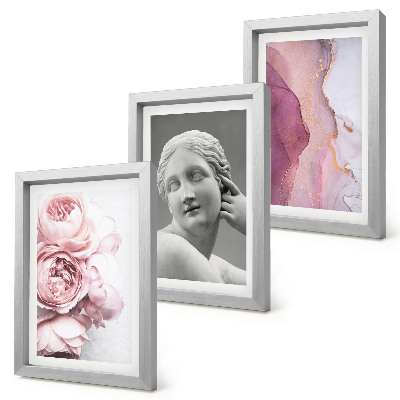 3-piece wall art set Romantic peonies sculpture of a woman abstract