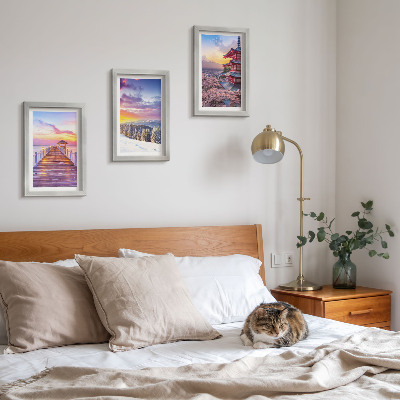 3-piece wall art set Romantic landscapes with picturesque skies