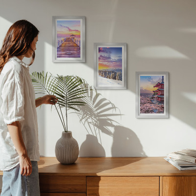 3-piece wall art set Romantic landscapes with picturesque skies