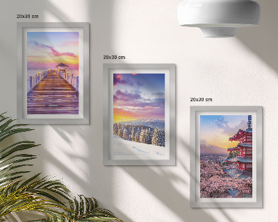 3-piece wall art set Romantic landscapes with picturesque skies
