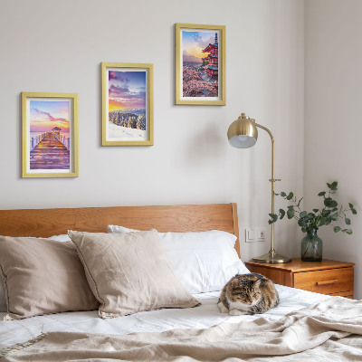 3-piece wall art set Romantic landscapes with picturesque skies