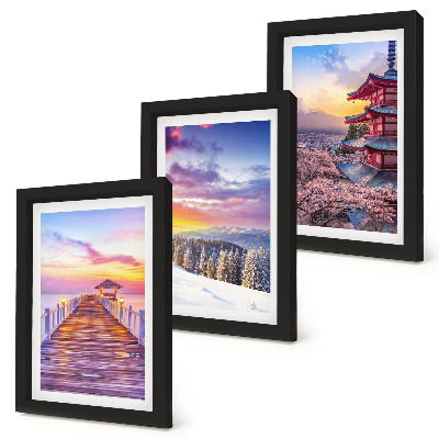 3-piece wall art set Romantic landscapes with picturesque skies