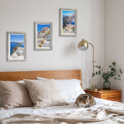 Photo frame wall Landscape architecture views of the city of Oia Santorini Greece