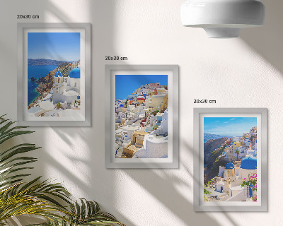 Photo frame wall Landscape architecture views of the city of Oia Santorini Greece