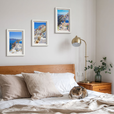 Photo frame wall Landscape architecture views of the city of Oia Santorini Greece
