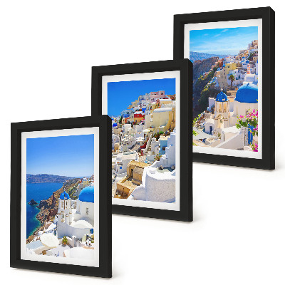 Photo frame wall Landscape architecture views of the city of Oia Santorini Greece
