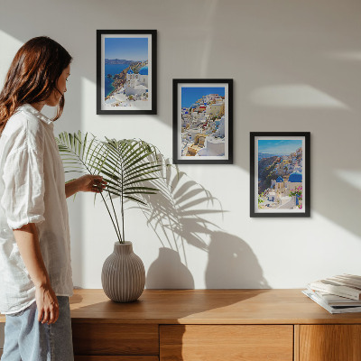 Photo frame wall Landscape architecture views of the city of Oia Santorini Greece