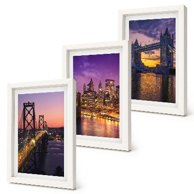 Photo frame wall Sunset Bridges and Cityscapes