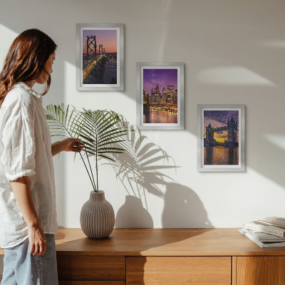 Photo frame wall Sunset Bridges and Cityscapes