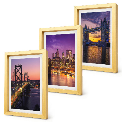 Photo frame wall Sunset Bridges and Cityscapes