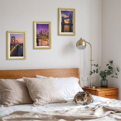 Photo frame wall Sunset Bridges and Cityscapes