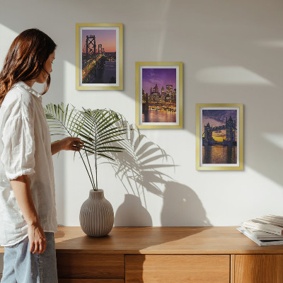 Photo frame wall Sunset Bridges and Cityscapes