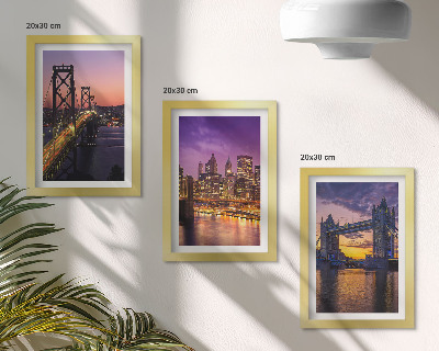 Photo frame wall Sunset Bridges and Cityscapes