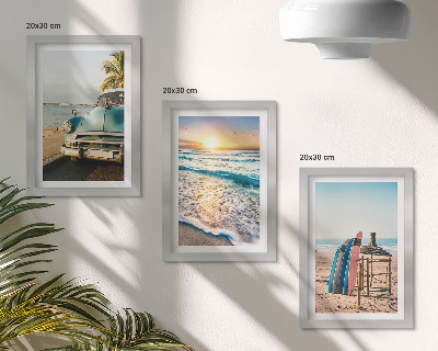 3-piece wall art set Miami vacation views sunset over the sea