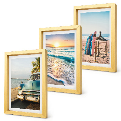 3-piece wall art set Miami vacation views sunset over the sea