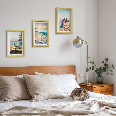 3-piece wall art set Miami vacation views sunset over the sea
