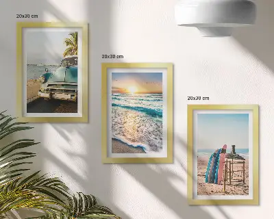 3-piece wall art set featuring miami sunset view over the sea