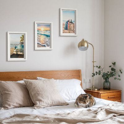 3-piece wall art set Miami vacation views sunset over the sea
