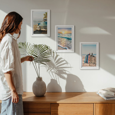 3-piece wall art set Miami vacation views sunset over the sea