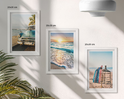 3-piece wall art set Miami vacation views sunset over the sea