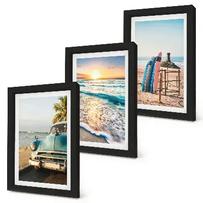 3-piece wall art set featuring miami sunset view over the sea