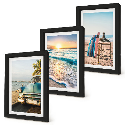 3-piece wall art set Miami vacation views sunset over the sea