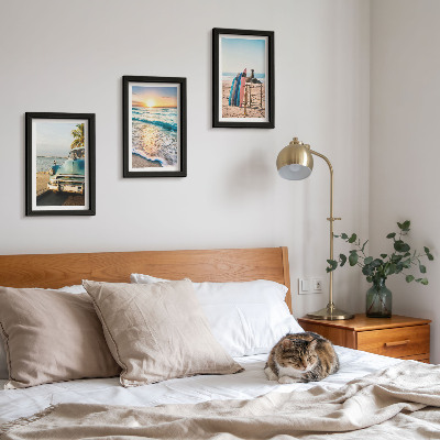 3-piece wall art set Miami vacation views sunset over the sea