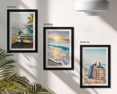 3-piece wall art set Miami vacation views sunset over the sea