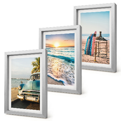 3-piece wall art set Miami vacation views sunset over the sea