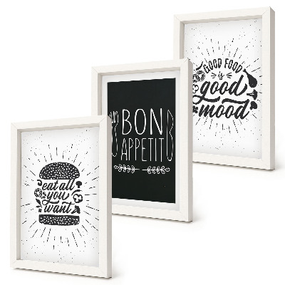 Photo frame wall Graphics with food and culinary slogans