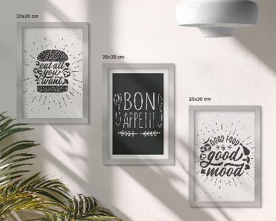 Photo frame wall Graphics with food and culinary slogans